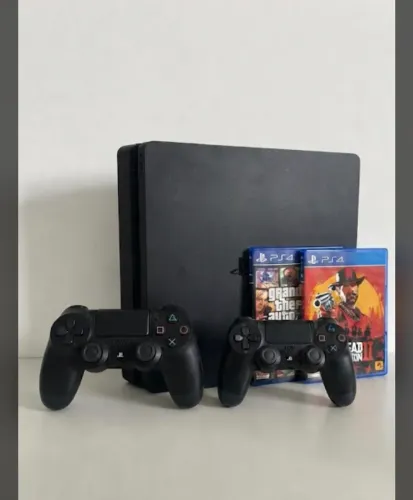 Ps4 slin 1tb impecável 2 DualShock, base de carregamento e base vertical do comsole