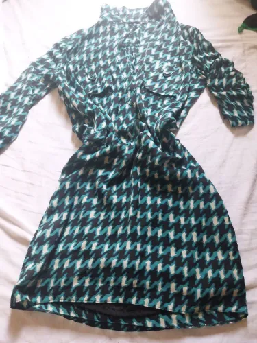 Vestido quadriculado zíper lateral c/forro