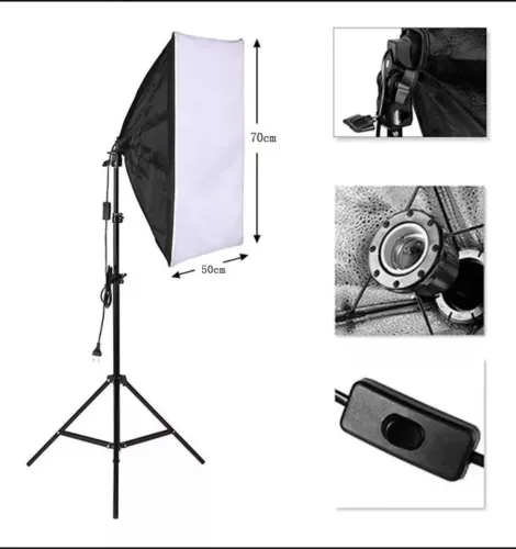 Kit para Estúdio, Softbox, Lâmpadas 135W e Refletor RGB