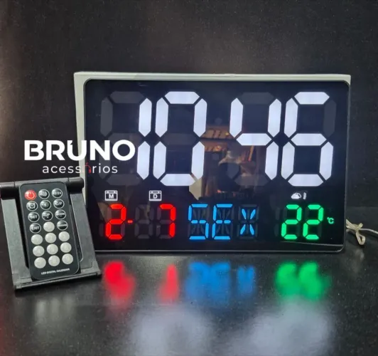 Relogio digital de parede com controle 