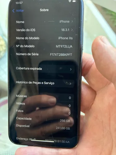 iPhone XS 256GB Preto Usado