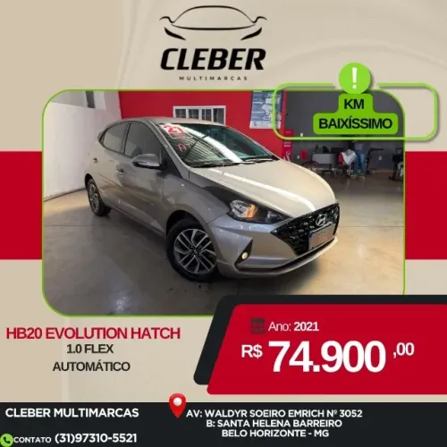 Hyundai HB20 Evolution 1.0 TB Flex 12V AUT 2021