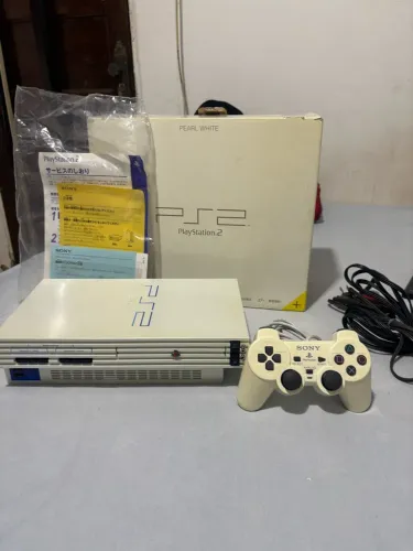 PlayStation 2 Completo CIB Japonês Estado Novo Para Colecionadores - Pearl White Raríssimo