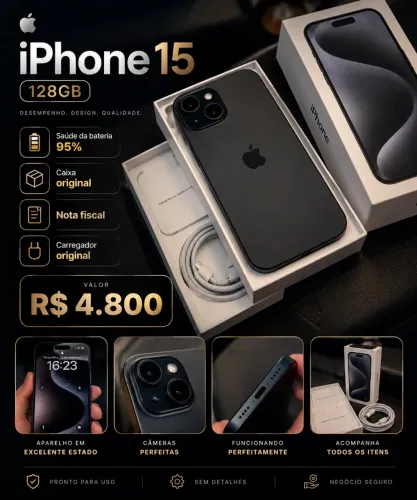 ? iPhone 15 128GB ? IMPECÁVEL