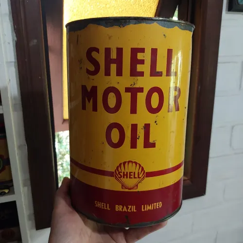 Antiga lata óleo Shell Brazil Limited Atlantic Esso Pennzoil Texaco Sunoco Mobil 