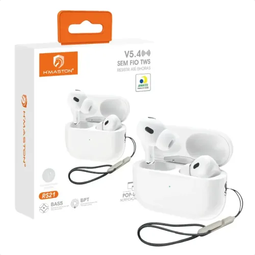 Fone Ouvido Bluetooth Tws Branco Sem Fio Corrida Som Potente Branco - Unidade