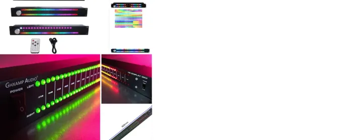 Vu Meter Duplo Canal 40 Leds Profissional e VU Meter Analisador Espectro Máscara Preta