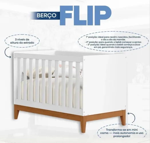 Berço riller vira cama