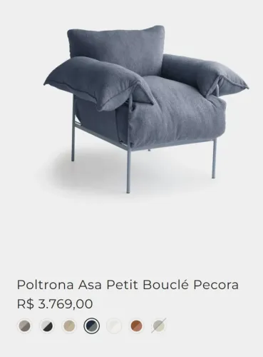 Poltrona leitura com Puff Linee