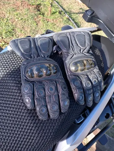 Luvas de couro motociclista marca LUMICA TAMANHO G