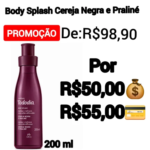 Body Splash Cereja Negra e Praliné-Natura