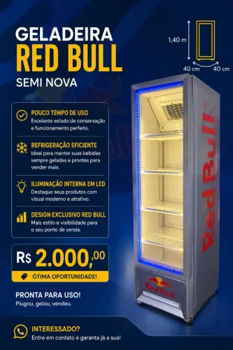 ? GELADEIRA EXPOSITORA RED BULL - SEMINOVA ?