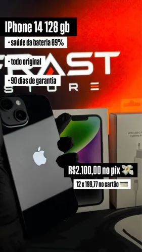 iPhone 14 128 gb 89% saúde de bateria