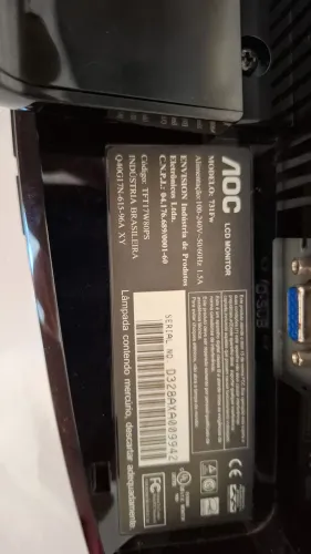Monitor AOC 17 Pol LCD 731Fw - Funcionando - VGA