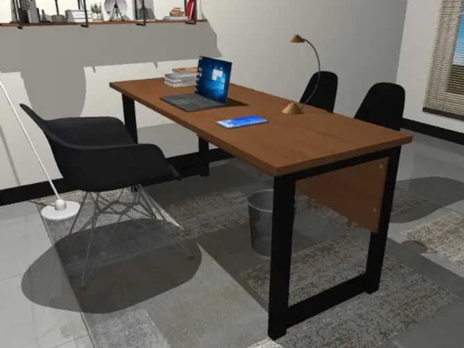 Mesa de Escritório Delluxe Wood. L120CM X P50cm x A76cm