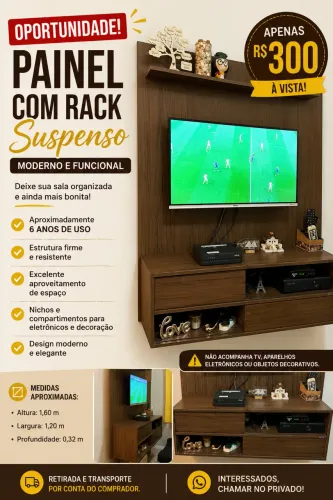 ? Painel com Rack Suspenso
