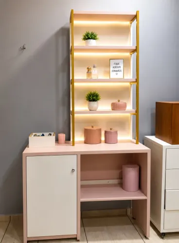 Móvel planejado rose com leds ?