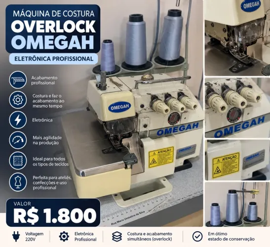Overlock Eletronica Omega Maquina Costura