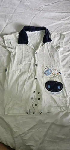 Jardineira macacão curto infantil estilo polo 03 a 6 mes