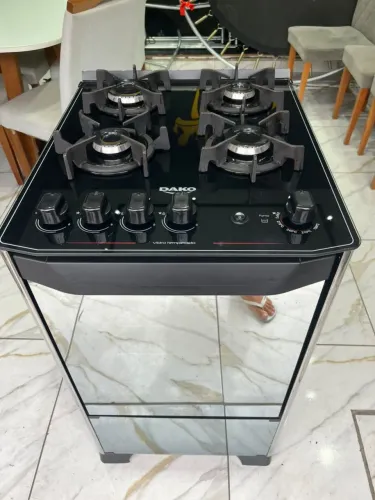 Fogão Espelhado Mesa de Vidro 4 Bocas Dako