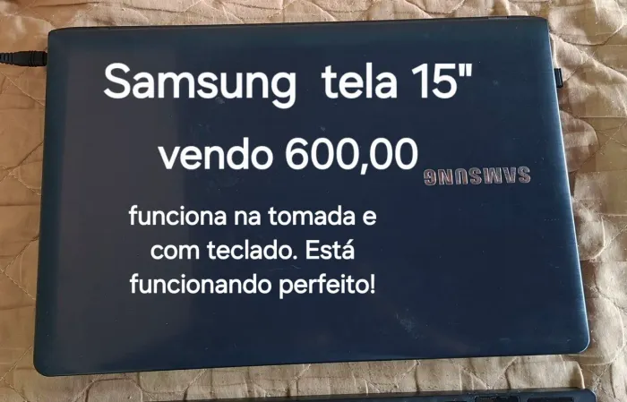 Notebook samsung tela 15" 600,00