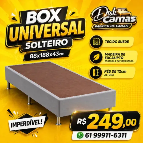 BOX SOLTEIRO - CONFORTO E DURABILIDADE POR UM PREÇO IMPERDÍVEL!
