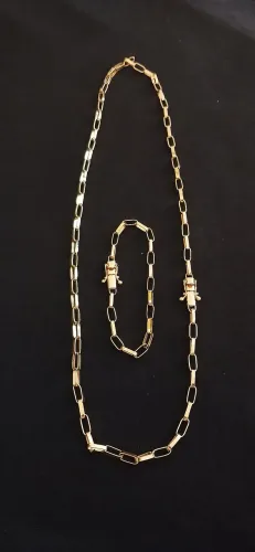Corrente e Pulseira Tijolinho 