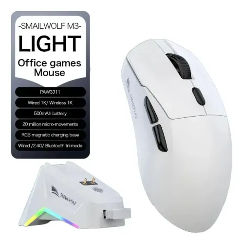 Mouse Gamer Sem Fio Smailwolf M3 Pro Plus Tri Mode