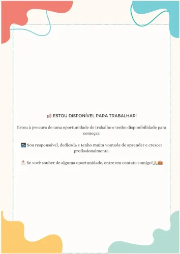 Estou disponível para serviços