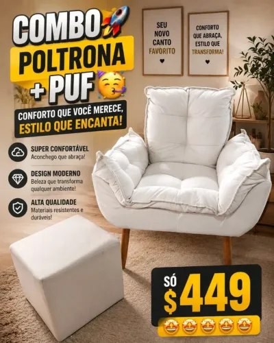 Poltrona com puff 