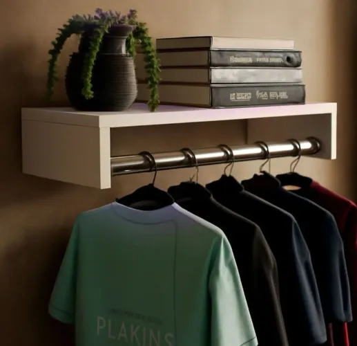 Cabideiro MDF branco 60cm 