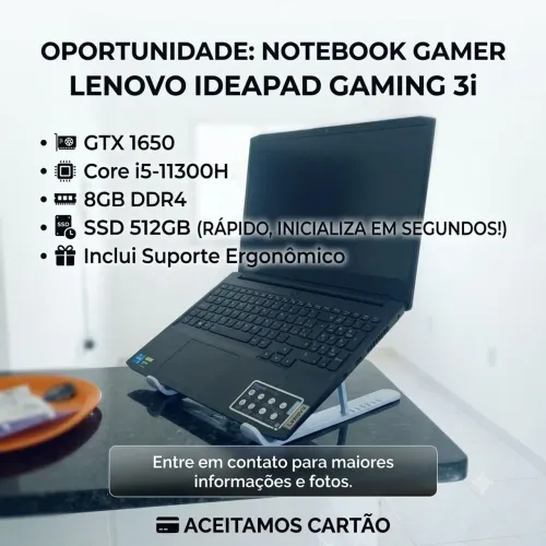 ? Notebook Gamer Lenovo IdeaPad Gaming 3i - Excelente Estado!