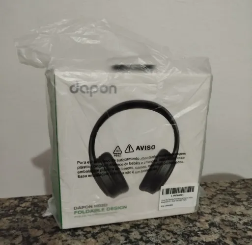 Headphone marca Dapon H02D bluetooth 5.1 Over-ear 22h preto (lacrado)