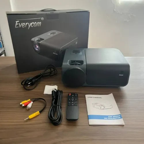 Projetor Everycom R15A 6800 Lumens Com Espelhamento Bluetooth Wifi Entrada AV HDMI USB