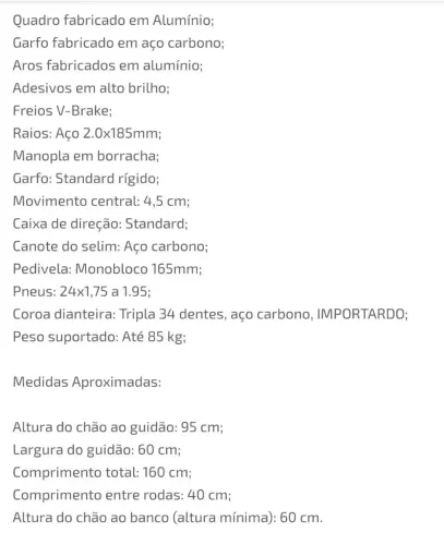 Bicicleta infantil aro 24