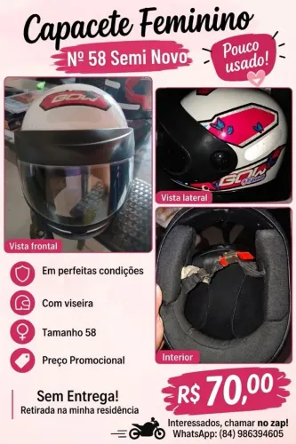 Capacete feminino