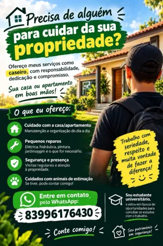 Precisa de alguém para cuidar da sua propriedade?