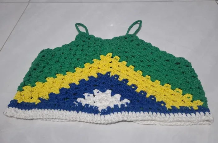 Croped crochê do Brasil.