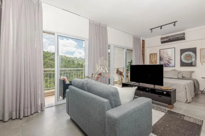 Apartamento mobiliado com 50m², 1 suíte e 1 vaga para locação no condomínio Trix