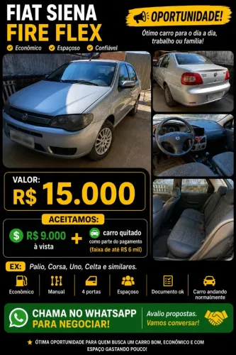 Fiat Siena 1.0/ EX 1.0 MPI Fire/ Fire Flex 8V 2008