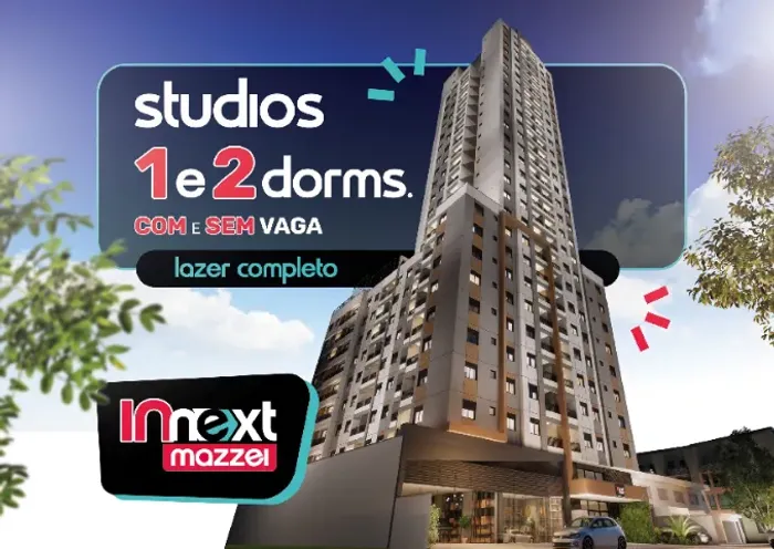 Studios 1 e 2 dormitórios com vaga em lançamento na Vila Mazzei