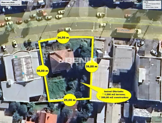 Amplo terreno com 1.200 m² na Avenida Araguaia em Canoas. Amplo terreno com 1.200 m² na Av