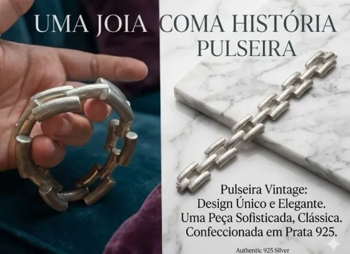 Pulseira de prata vintage