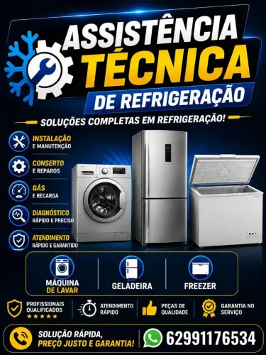 Conserto de máquina de lavar, geladeira, freezer, lava e seca, Side By Side 