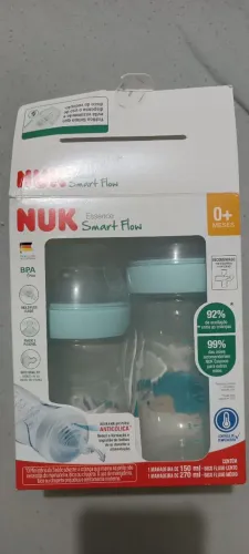 Kit 2 Mamadeiras NUK Essence Smart Flow (150ml e 270ml) - Nova na Caixa