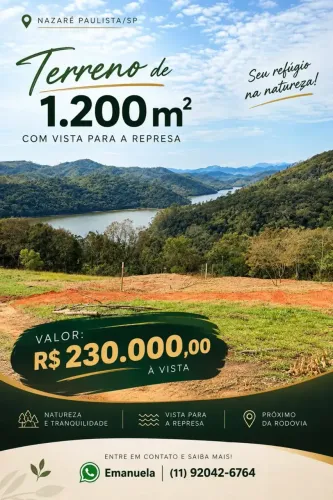 Lote a 800m da Rodovia Don Pedro I/Com Acesso a Represa e Vista!