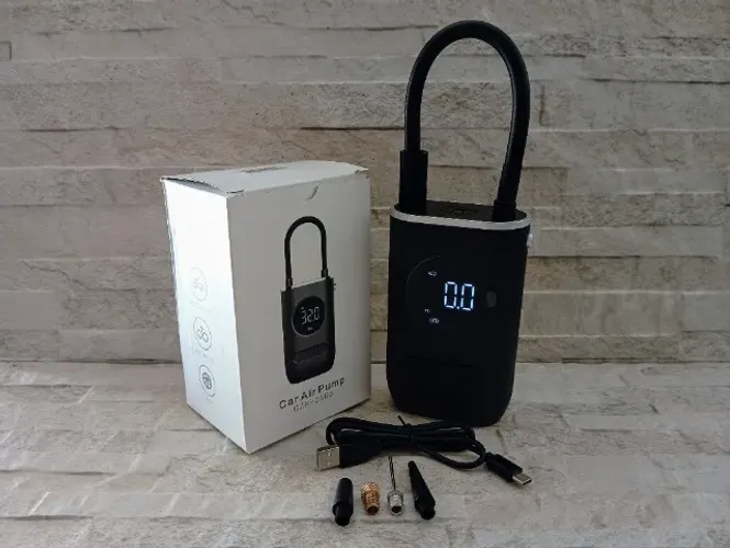 Compressor de Ar Portátil Recarregável Digital USB Calibrador Pneu
