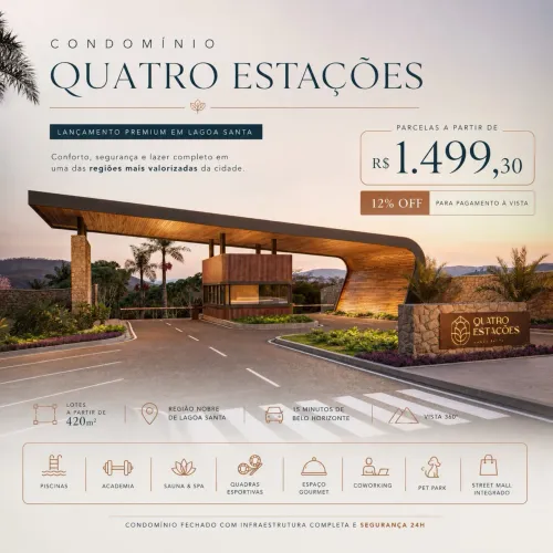 Lagoa Santa | Condomínio de Alto Padrão com Lotes de 420m² e Lazer Completo