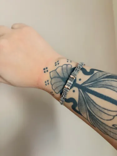 Bracelete em prata 925 com detalhes em ouro 