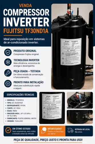 Compressor Inverter 30.000 BTU | Fujitsu, Mitsubishi, Carrier, LG, Samsung